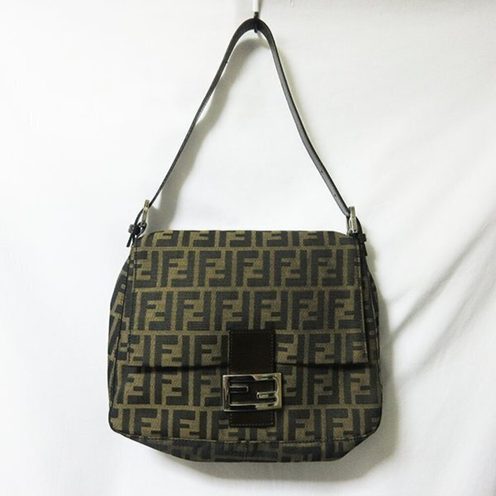 FENDI Mamma Bucket Shoulder Handbag Zucca Brown